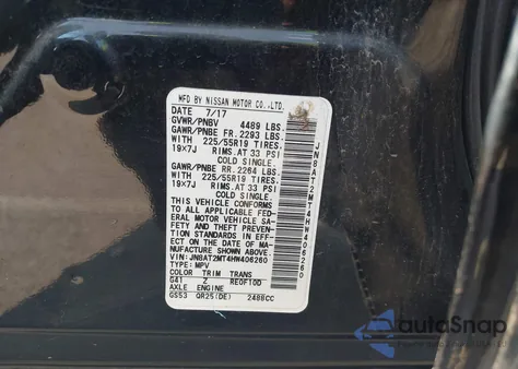 2017 Nissan Rogue Sl from USA, damaged, VIN JN8AT2MT4HW406260